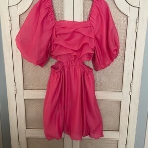 NWT Chic Pink Puff Sleeve Dress